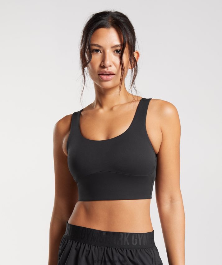 Kvinder Gymshark langline sports-bh N4ZDDN119 sort