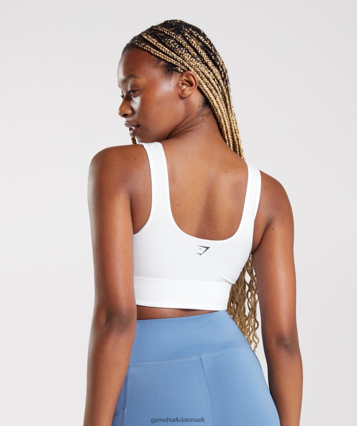 Kvinder Gymshark langline sports-bh N4ZDDN128 hvid