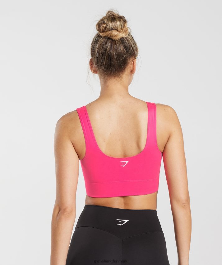 Kvinder Gymshark langline sports-bh N4ZDDN130 lys fuchsia