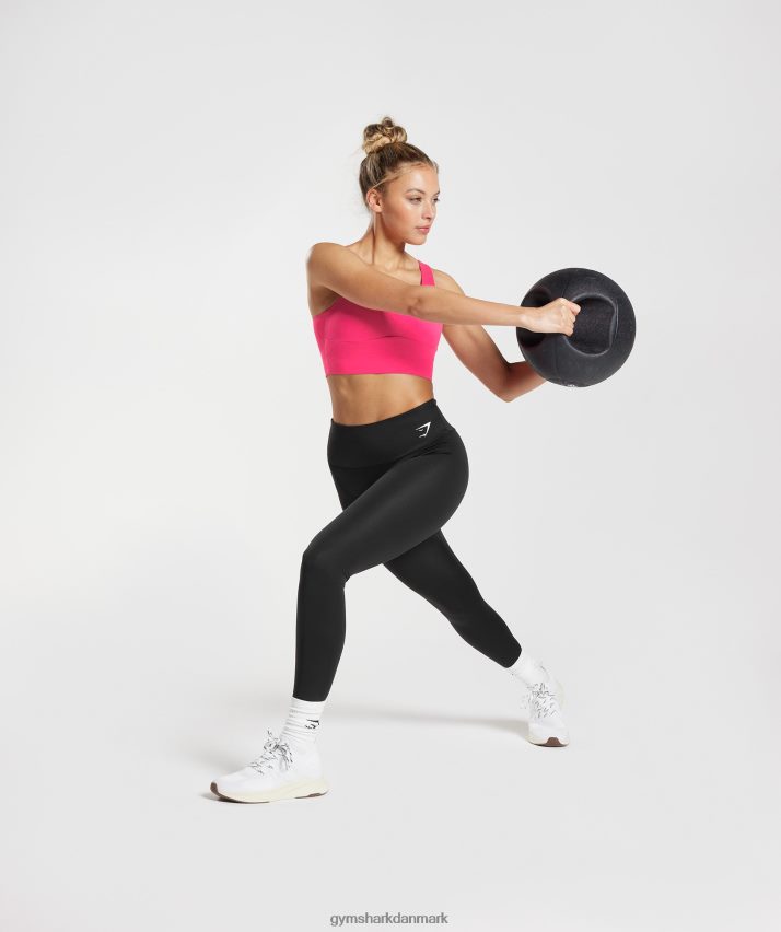 Kvinder Gymshark langline sports-bh N4ZDDN130 lys fuchsia