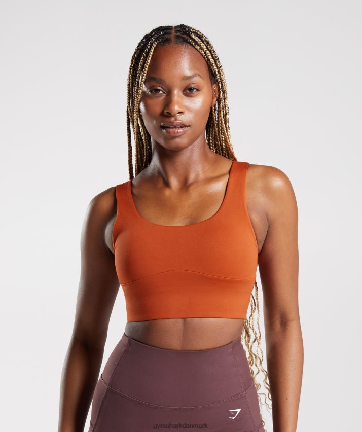 Kvinder Gymshark langline sports-bh N4ZDDN142 murstensrød