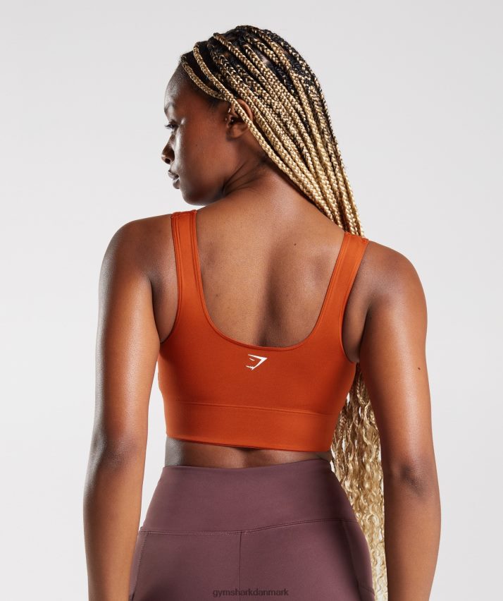 Kvinder Gymshark langline sports-bh N4ZDDN142 murstensrød