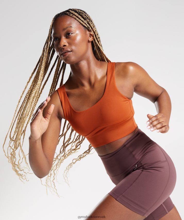 Kvinder Gymshark langline sports-bh N4ZDDN142 murstensrød