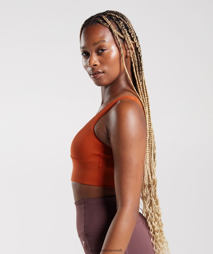 Kvinder Gymshark langline sports-bh N4ZDDN142 murstensrød