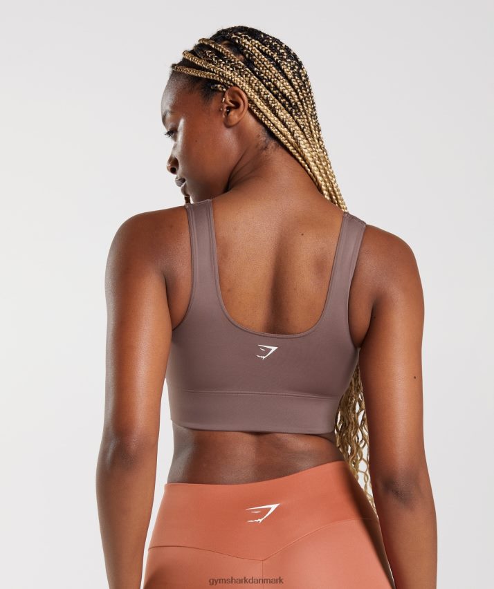 Kvinder Gymshark langline sports-bh N4ZDDN149 trøffel brun