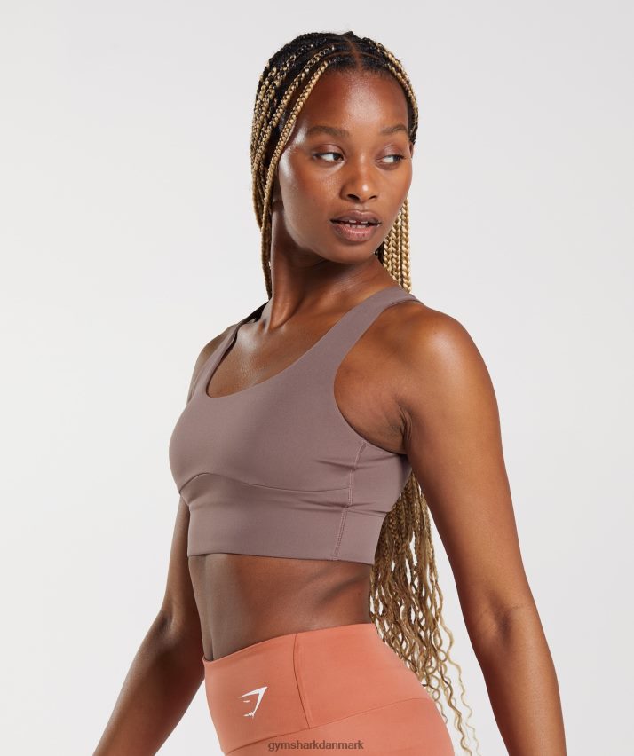 Kvinder Gymshark langline sports-bh N4ZDDN149 trøffel brun