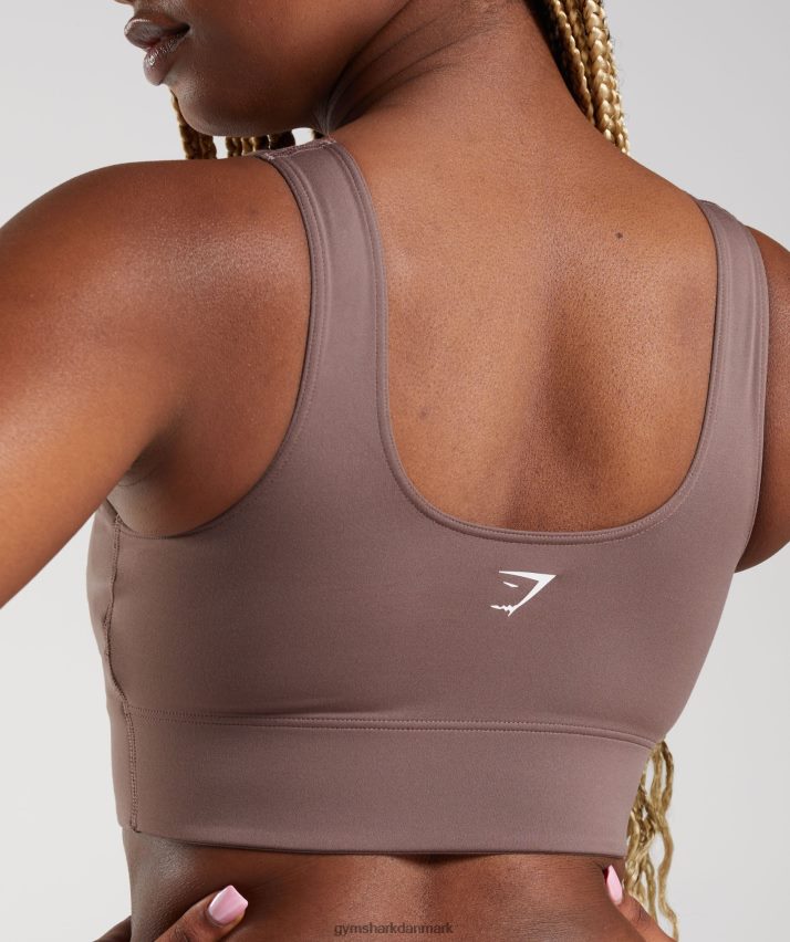 Kvinder Gymshark langline sports-bh N4ZDDN149 trøffel brun
