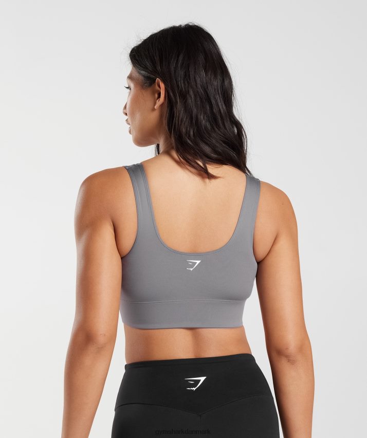 Kvinder Gymshark langline sports-bh N4ZDDN167 titanium grå