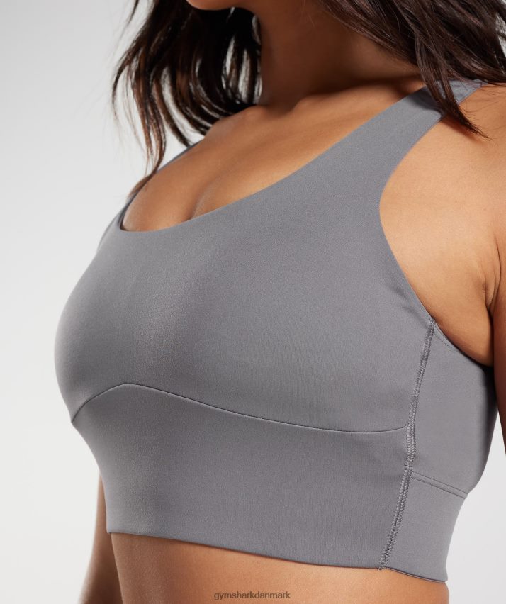 Kvinder Gymshark langline sports-bh N4ZDDN167 titanium grå