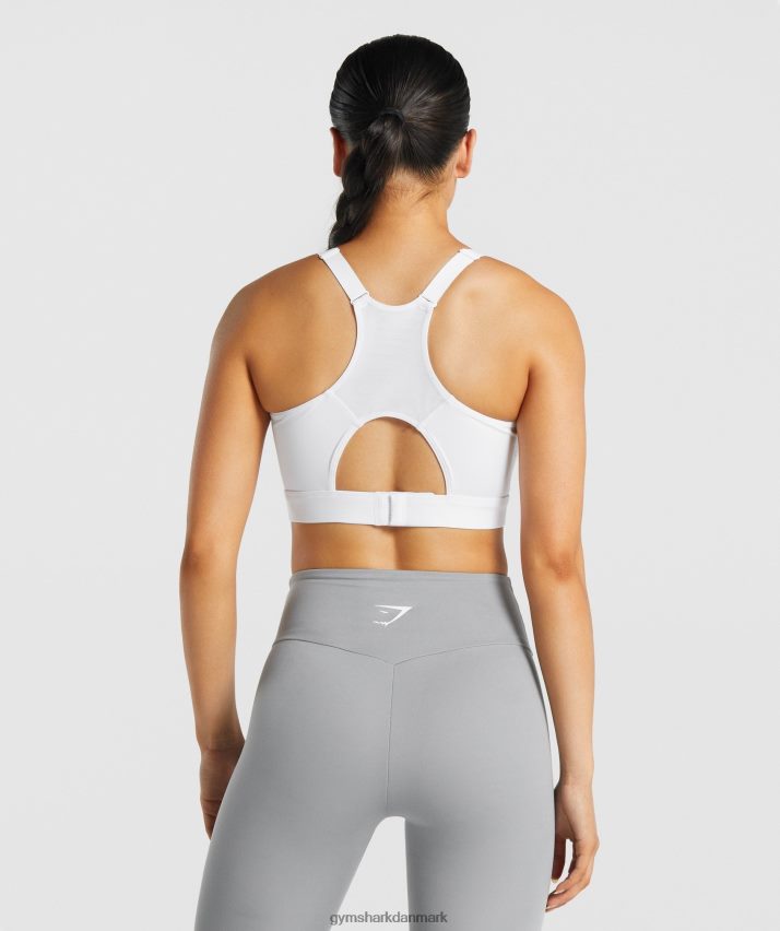 Kvinder Gymshark racer back sports bh N4ZDDN233 hvid