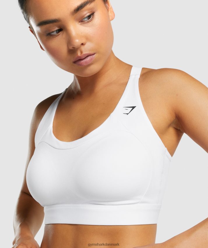 Kvinder Gymshark racer back sports bh N4ZDDN233 hvid