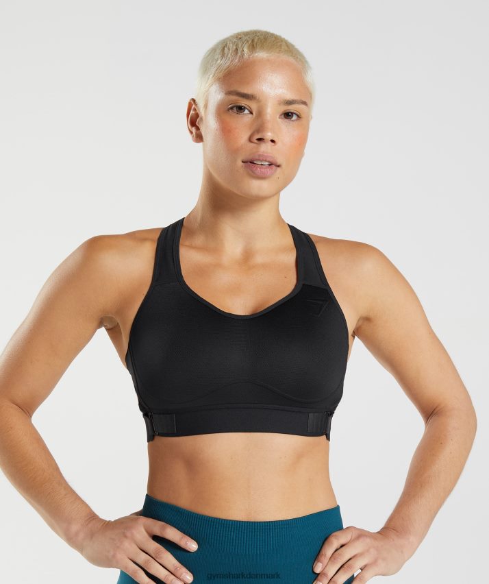 Kvinder Gymshark racerback sports-bh med høj støtte N4ZDDN147 sort