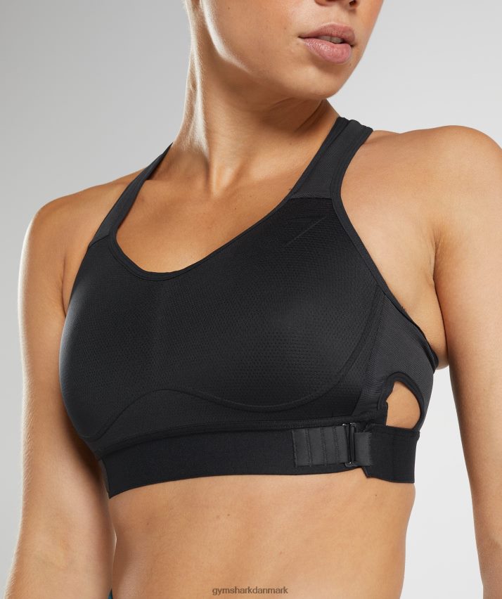 Kvinder Gymshark racerback sports-bh med høj støtte N4ZDDN147 sort
