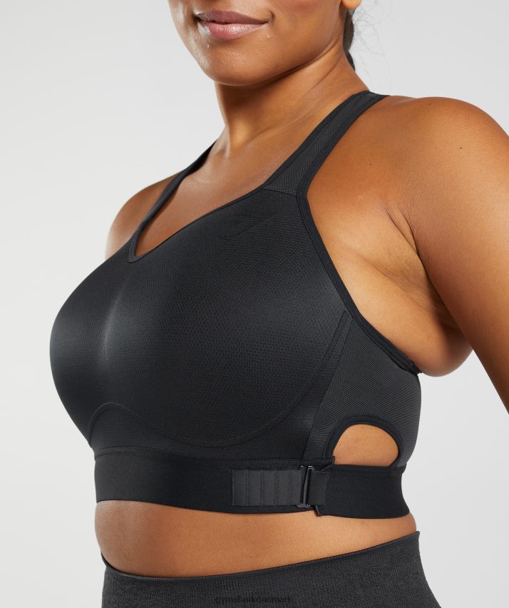 Kvinder Gymshark racerback sports-bh med høj støtte N4ZDDN147 sort