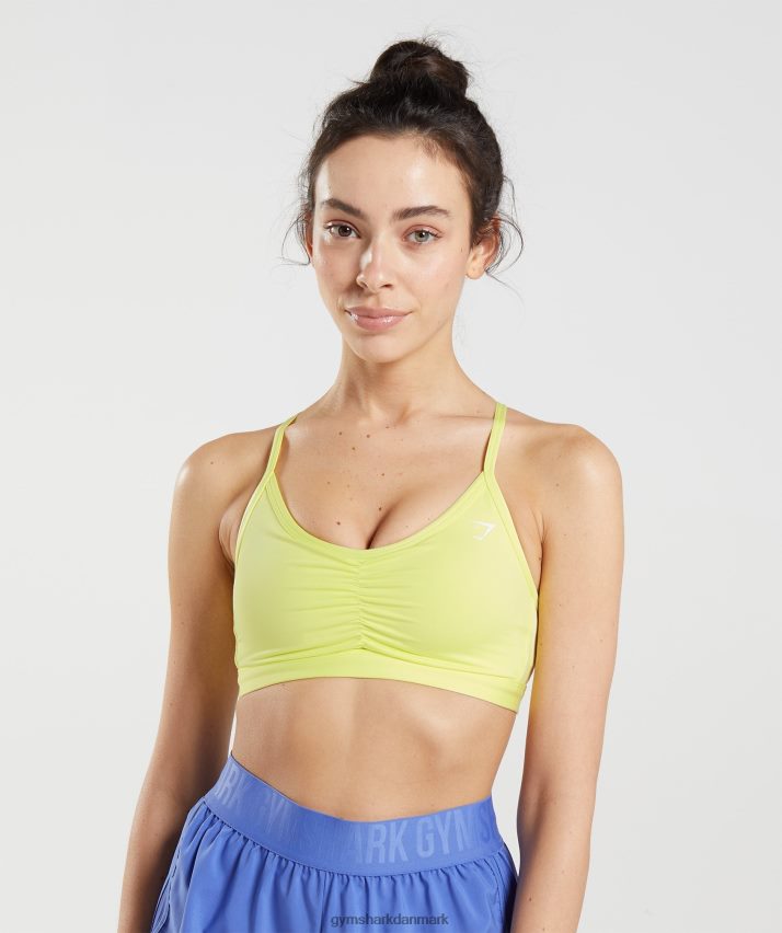 Kvinder Gymshark ruched trænings sports bh N4ZDDN220 ildflue grøn