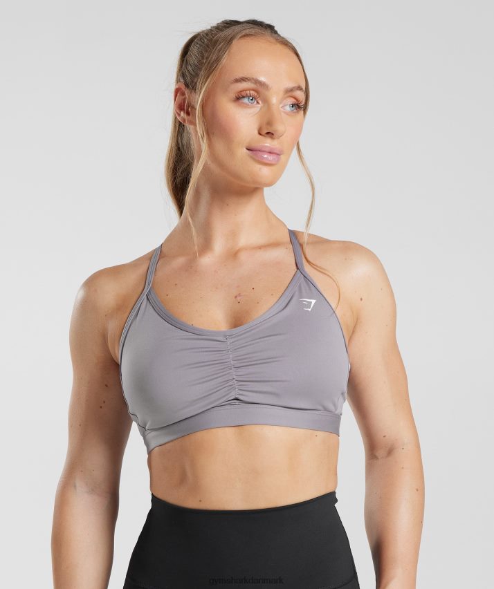 Kvinder Gymshark rynket sports-bh N4ZDDN124 skifer lavendel