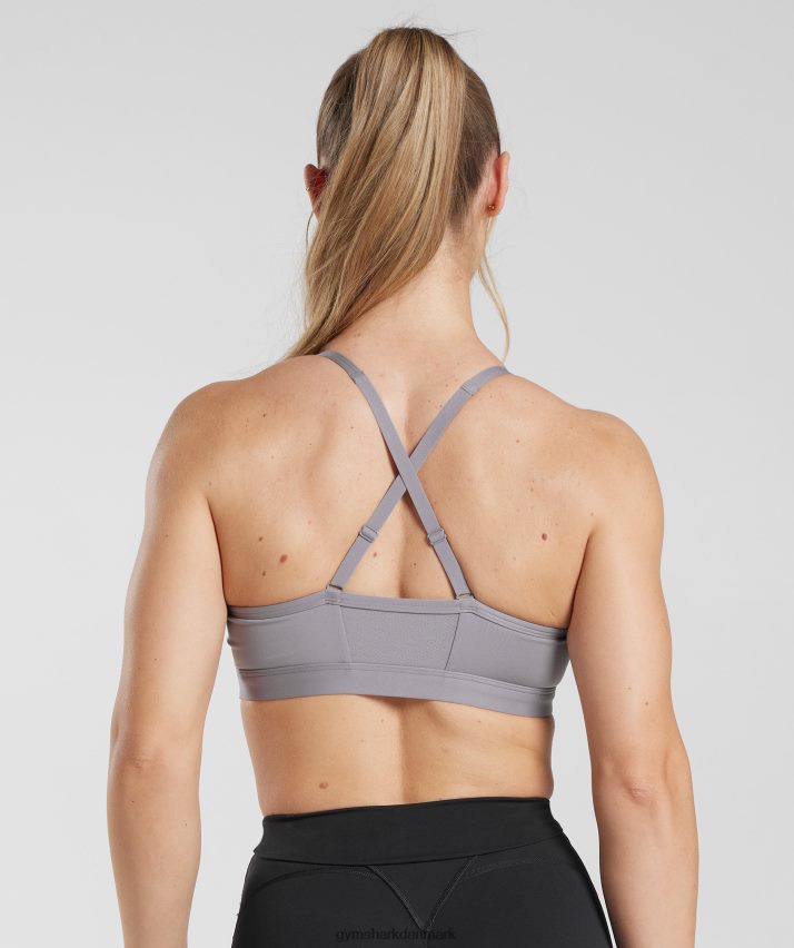 Kvinder Gymshark rynket sports-bh N4ZDDN124 skifer lavendel
