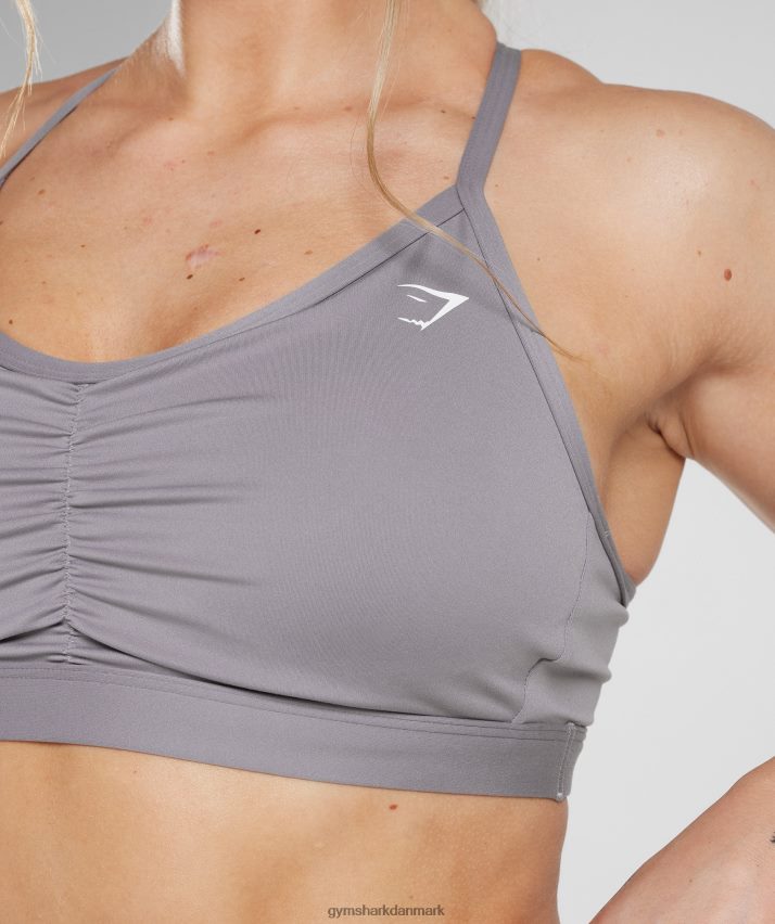 Kvinder Gymshark rynket sports-bh N4ZDDN124 skifer lavendel