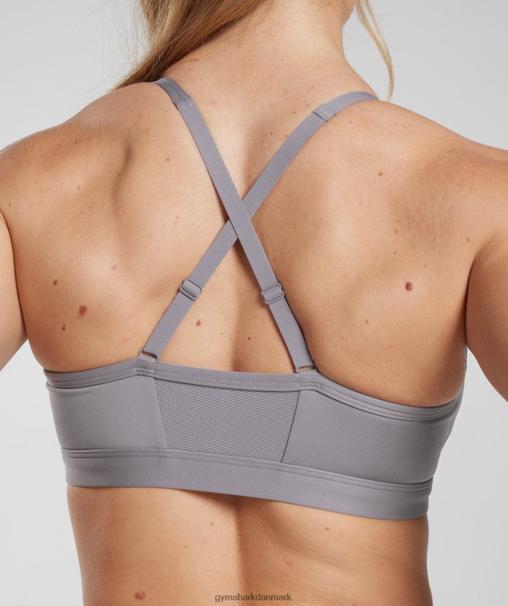 Kvinder Gymshark rynket sports-bh N4ZDDN124 skifer lavendel