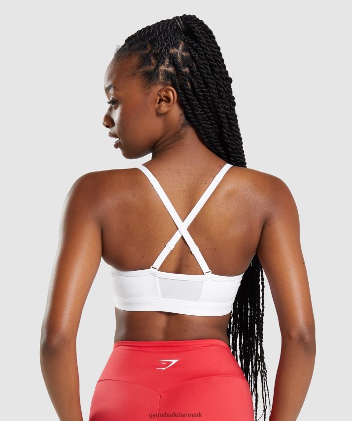 Kvinder Gymshark rynket sports-bh N4ZDDN208 hvid