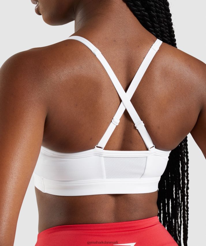 Kvinder Gymshark rynket sports-bh N4ZDDN208 hvid