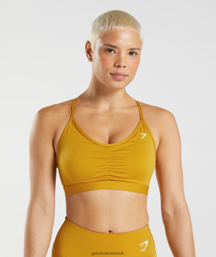 Kvinder Gymshark rynket sports-bh N4ZDDN228 gurkemeje gul
