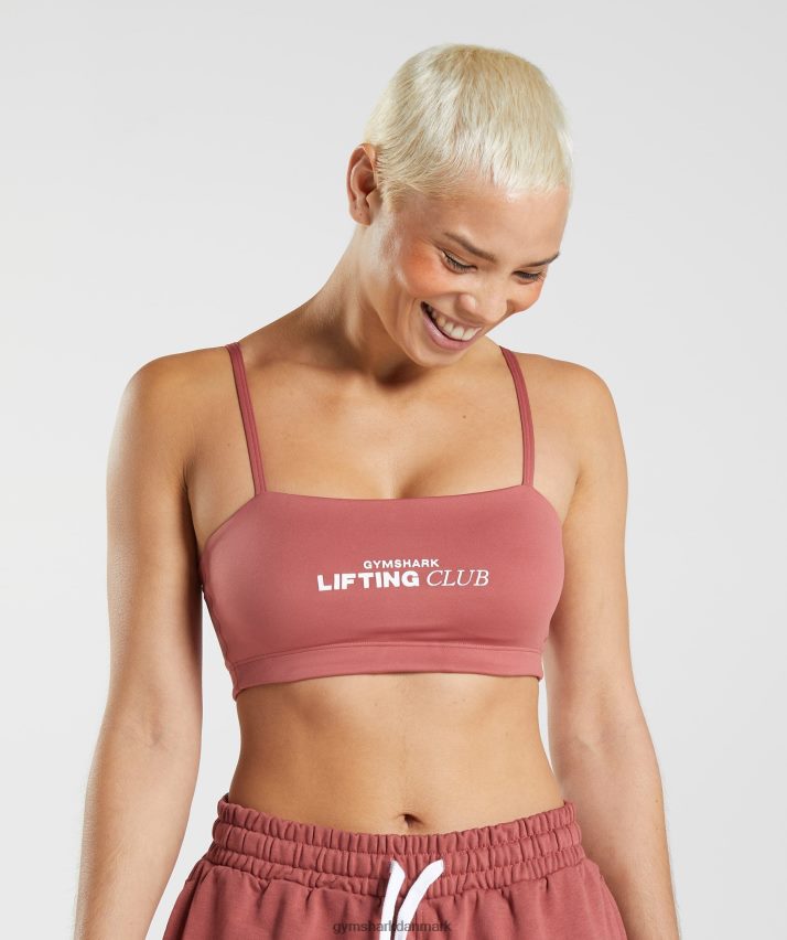 Kvinder Gymshark social klub bandeau N4ZDDN190 rosenbrun