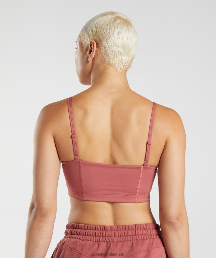 Kvinder Gymshark social klub bandeau N4ZDDN190 rosenbrun