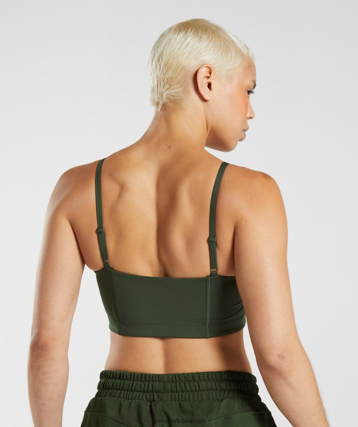 Kvinder Gymshark social klub bandeau N4ZDDN195 mos oliven