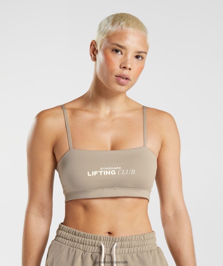 Kvinder Gymshark social klub bandeau N4ZDDN209 cement brun
