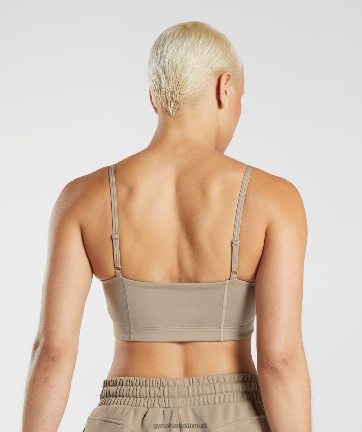 Kvinder Gymshark social klub bandeau N4ZDDN209 cement brun