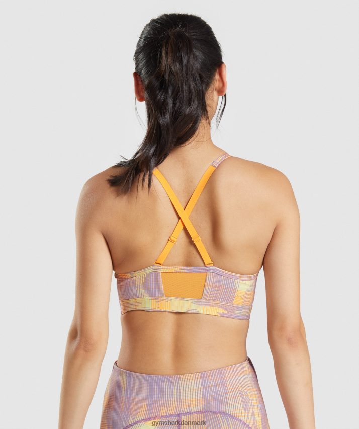 Kvinder Gymshark sports sports bh N4ZDDN234 orange print