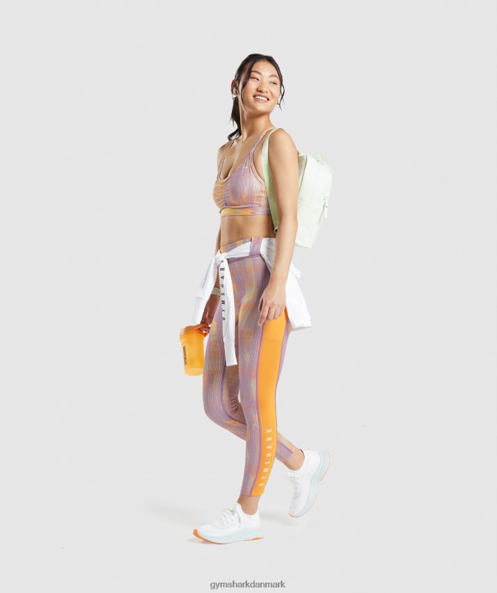 Kvinder Gymshark sports sports bh N4ZDDN234 orange print