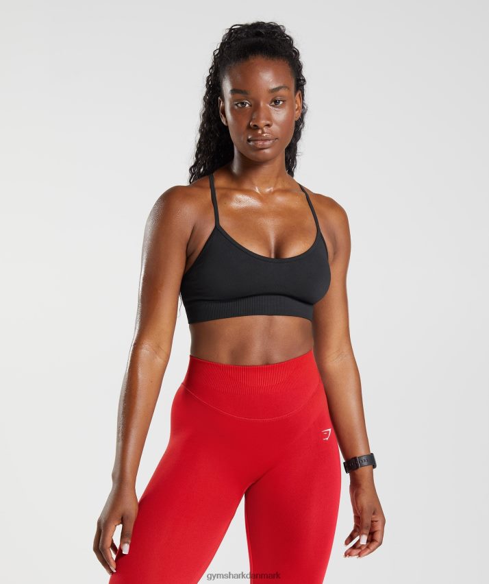 Kvinder Gymshark sved sømløs sports-bh N4ZDDN116 sort