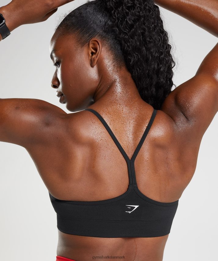 Kvinder Gymshark sved sømløs sports-bh N4ZDDN116 sort