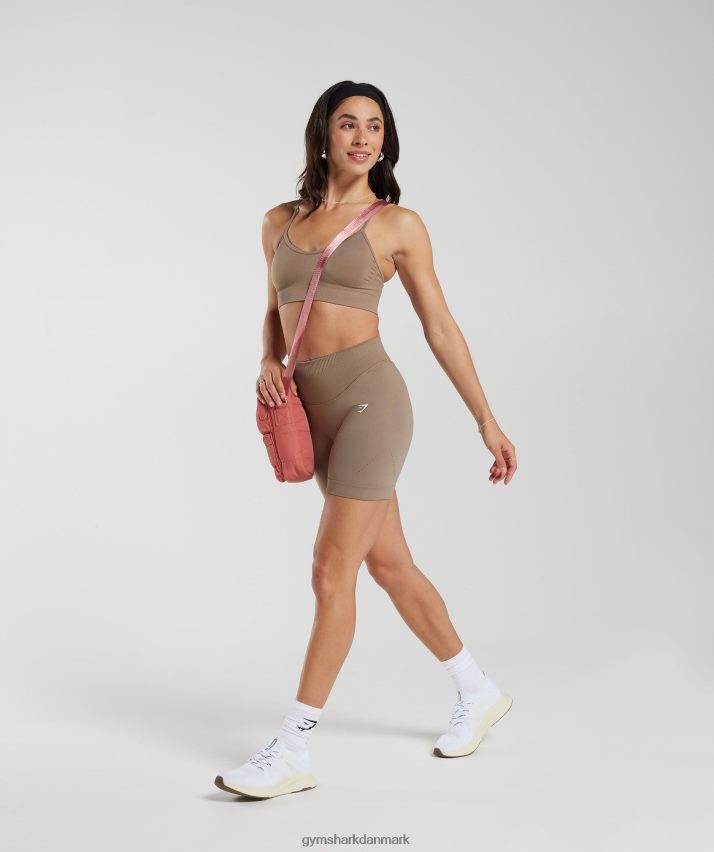 Kvinder Gymshark sved sømløs sports-bh N4ZDDN122 fossil brun