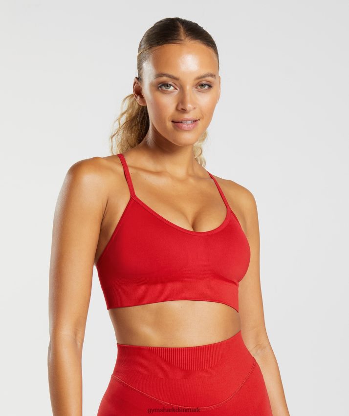 Kvinder Gymshark sved sømløs sports-bh N4ZDDN216 salsa rød