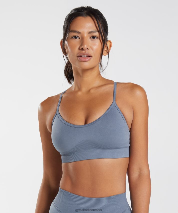 Kvinder Gymshark sved sømløs sports-bh N4ZDDN223 aften blå