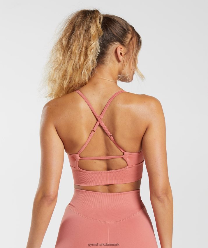 Kvinder Gymshark sweat sømløs longline sports-bh N4ZDDN132 terracotta pink