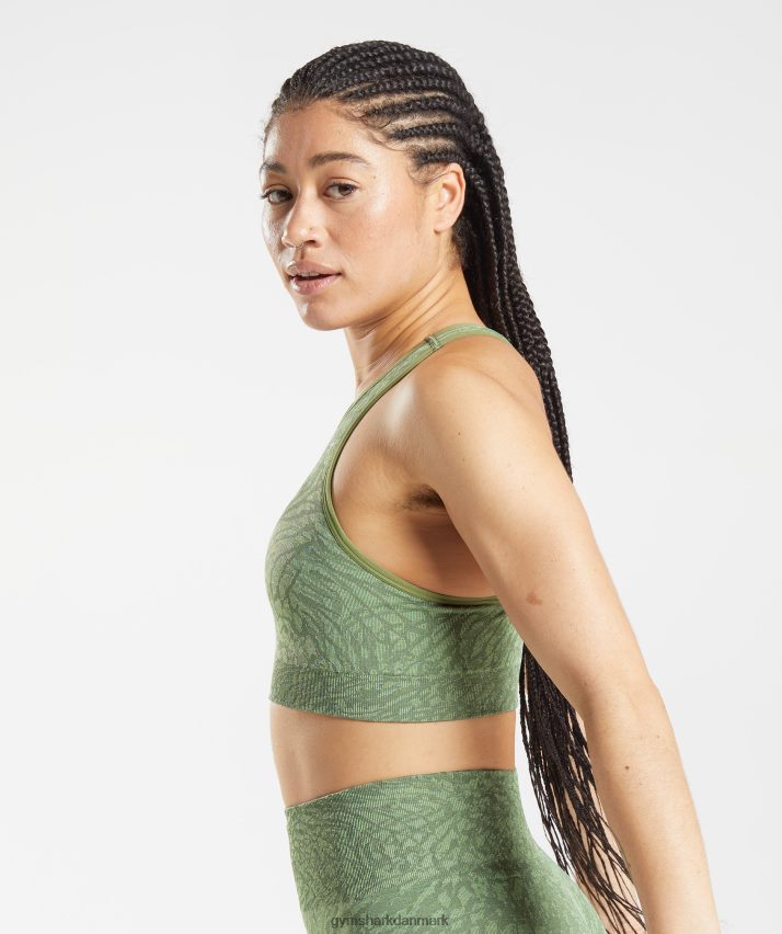 Kvinder Gymshark tilpasse sømløs sports-bh til dyr N4ZDDN203 vild | leguan grøn