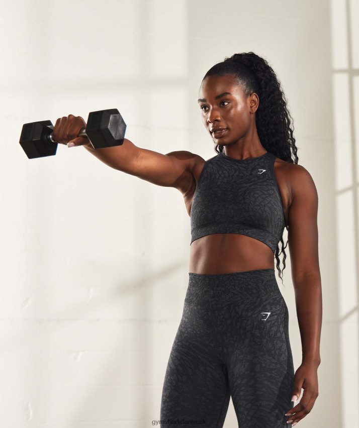 Kvinder Gymshark tilpasse sømløs sports-bh til dyr N4ZDDN214 vild | sort