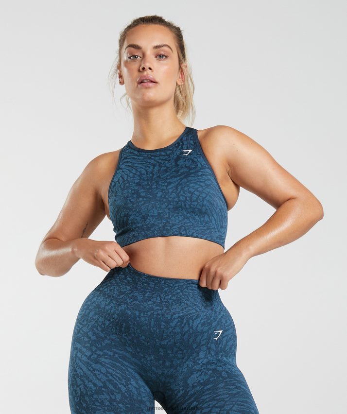 Kvinder Gymshark tilpasse sømløs sports-bh til dyr N4ZDDN227 vild | flåde