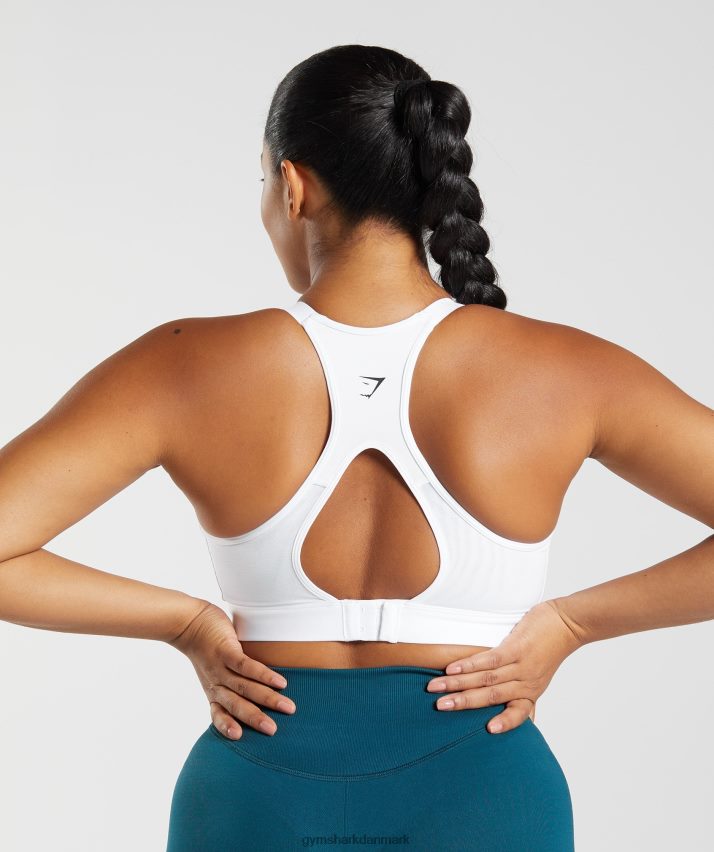 Kvinder Gymshark udskåret sports-bh med høj støtte N4ZDDN179 hvid