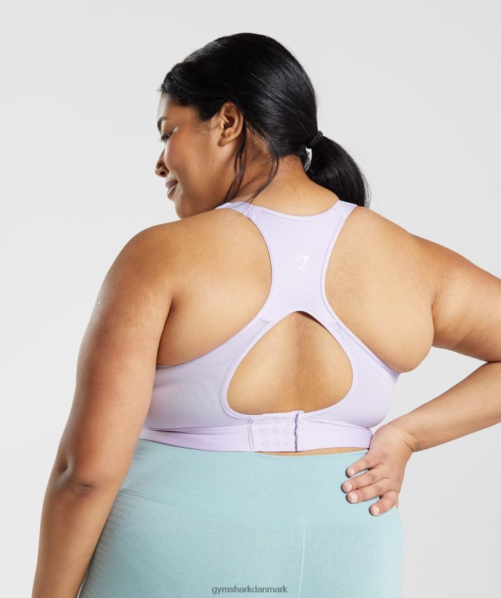Kvinder Gymshark udskåret sports-bh med høj støtte N4ZDDN186 blød lilla
