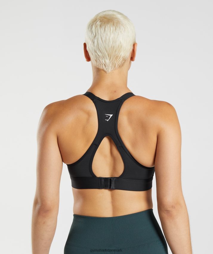 Kvinder Gymshark udskåret sports-bh med høj støtte N4ZDDN194 sort