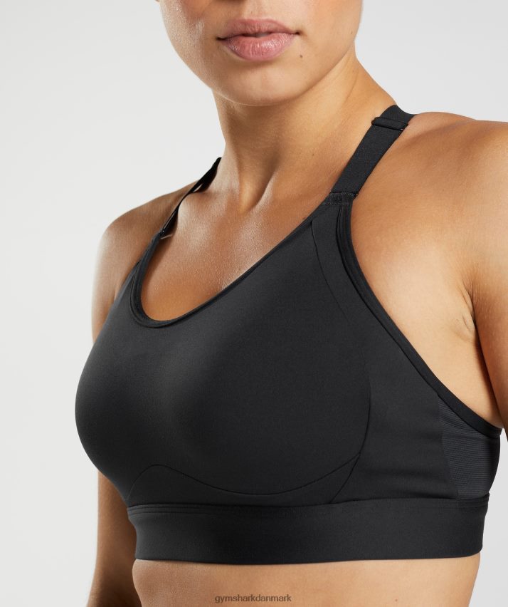 Kvinder Gymshark udskåret sports-bh med høj støtte N4ZDDN194 sort