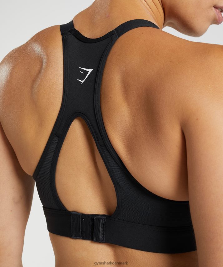 Kvinder Gymshark udskåret sports-bh med høj støtte N4ZDDN194 sort