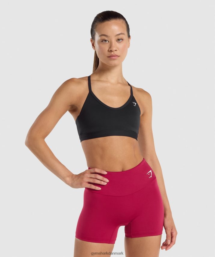 Kvinder Gymshark v-hals sports-bh N4ZDDN206 sort