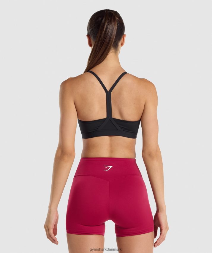 Kvinder Gymshark v-hals sports-bh N4ZDDN206 sort