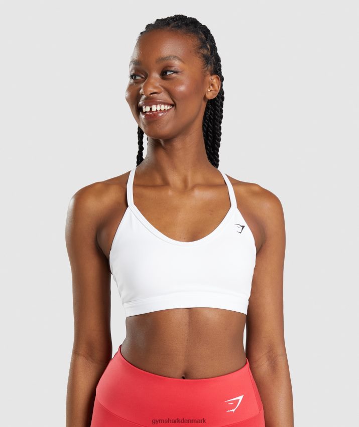 Kvinder Gymshark v-hals sports-bh N4ZDDN211 hvid